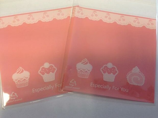 Zakken PP met cupcake en tekst p/10st roze