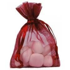 Zakken bordeaux 7.5x10cm p/10st organza