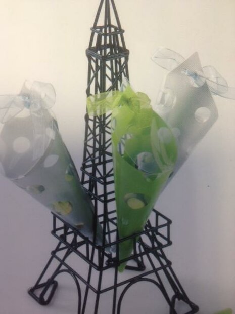 Luxe snoepzak p/st roze punt hard PP