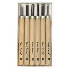 Zelfmaak set stempel rond Werktuig set 6-delig + gummi + houder  per set