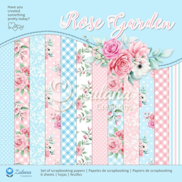 Paper pad rose garden 30.5x30.5cm p/6vel
