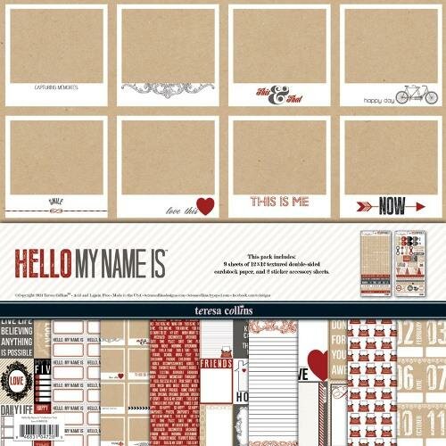 Paper pad 30.5x30.5cm Hello My Name is p/9vel