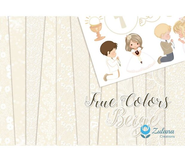 Paper pad True Colours Beige 30.5x30.5cm p/6vel