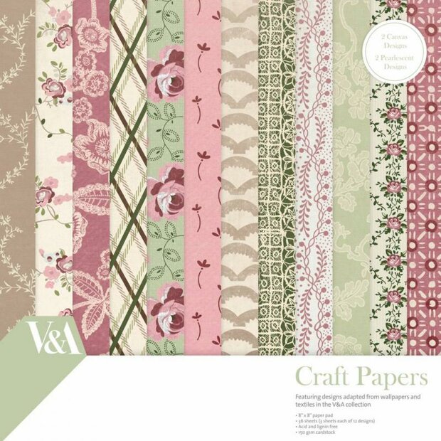 Paper pad V&amp;A 20x20cm p/36vel