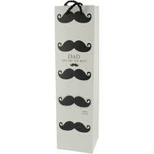 Wijntas met snor 10x9x38cm p/5st papier 