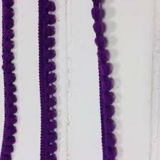 Pompom band paars p/mtr bolletjesband klein  