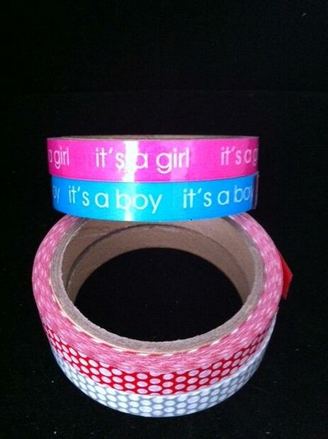 Tape pvc roze 15mm p/33mtr its a girl 