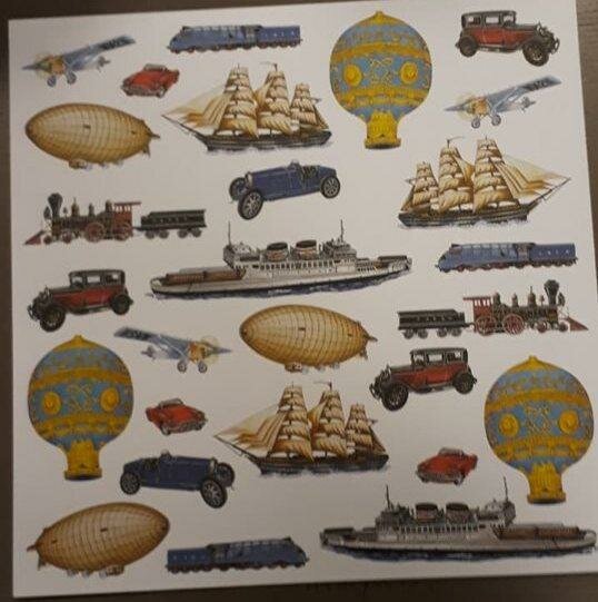Scrappapier travel Collection old  30.5x30.5cm p/vel