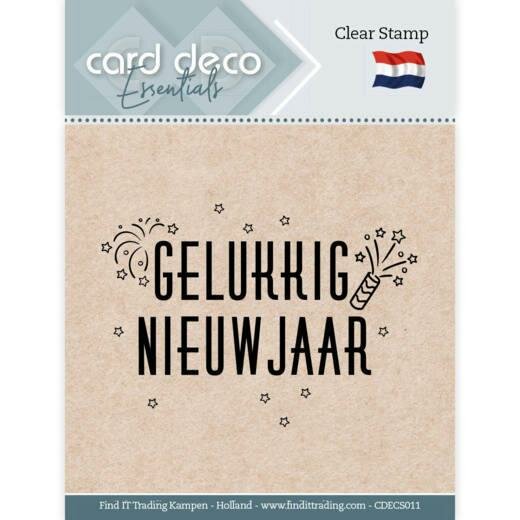 Clear Stamp Gelukkig Nieuwjaar 6.5x5cm p/st