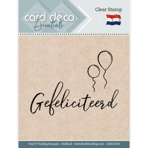 Clear Stamp Gefeliciteerd 6.3x4.5cm p/st