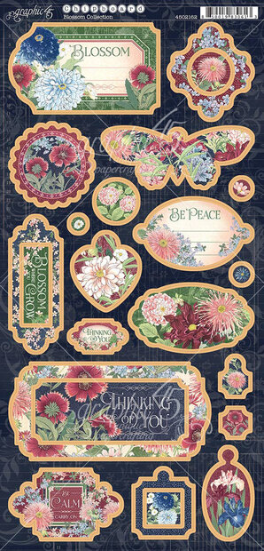 Chipboard Blossom 15x30 cm p/set