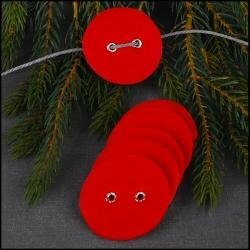 Knoop Vilt rood 5cm p/6st 