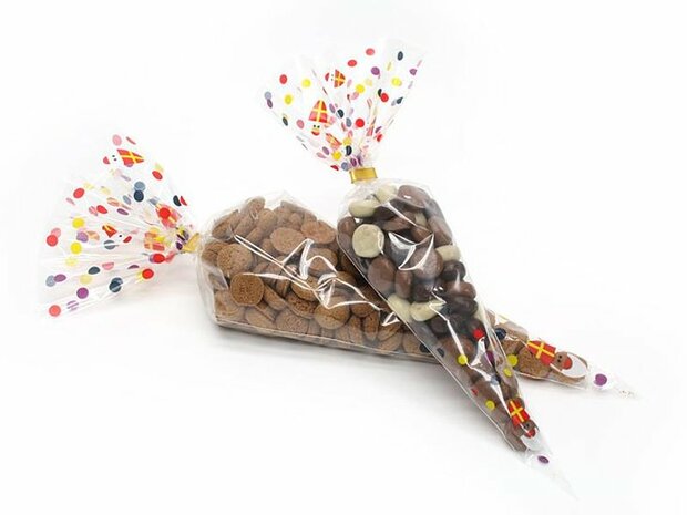 puntzakken sinterklaas 250 gr 18x37cm p/50st