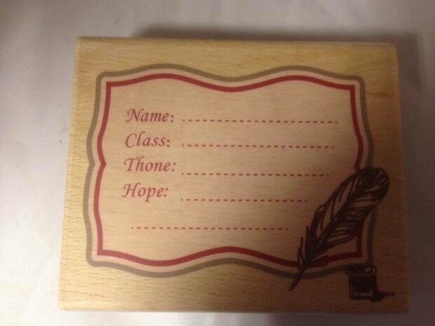 Stempel name class 9x7cm p/st hout