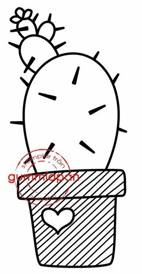 Stamp cactus met bloem 26x56mm p/st  rubber unmounted
