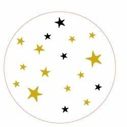 Stickers sterretjes wit/goud/zwart 40mm p/20st