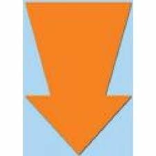 Pijl oranje 22x15cm p/50st fluor