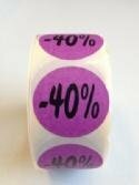 Stickers korting 40% p/rol