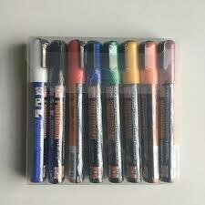 Krijtstiftset 2-6mm p/set wit + 7 kleuren