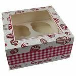 Cupcakedoos 4st bedrukt 170x170x80mm p/5st met venster