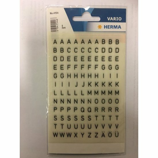 Stickers Herma A-Z op transparant 5mm p/set zwart