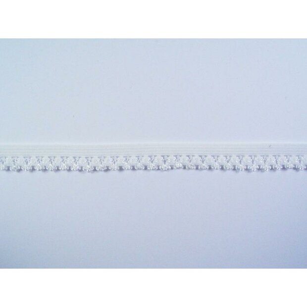 Lint wit 15mm p/mtr elastiek kantje