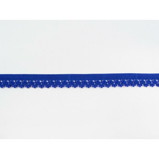 Lint blauw 15mm p/mtr elastiek kantje