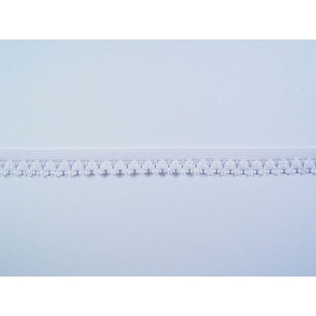 Lint offwhite 15mm p/mtr elastiek kantje