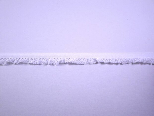 Lint offwhite 12mm p/mtr elastiek kantje