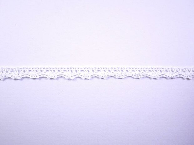 Lint wit 12mm p/mtr kant katoen geschulpt 