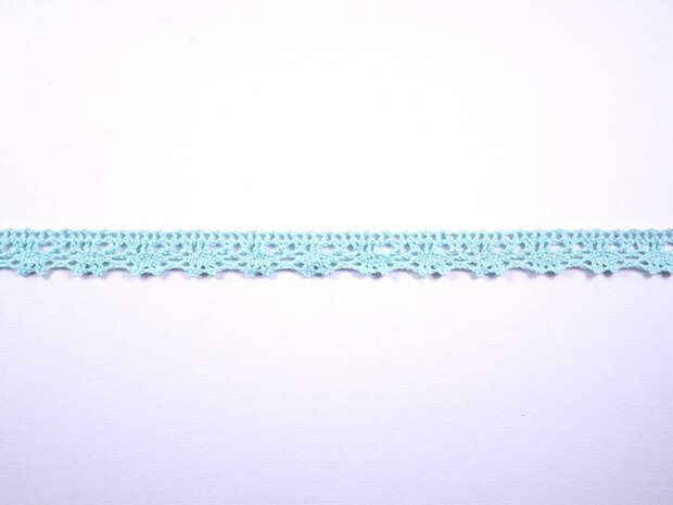 Lint mintgroen 12mm p/mtr kant katoen geschulpt 