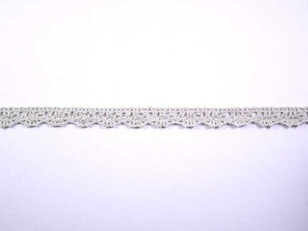 Lint zandkleur 12mm p/mtr kant katoen geschulpt 