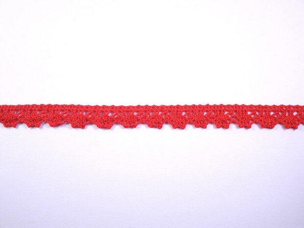 Lint rood 12mm p/mtr kant katoen geschulpt 