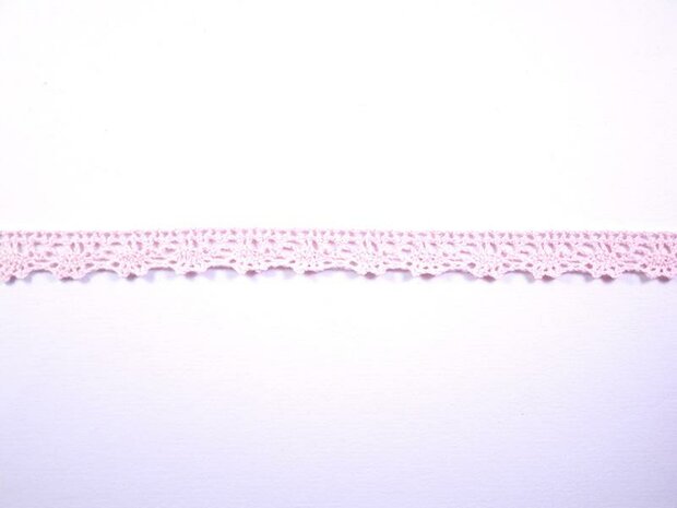 Lint lichtroze 12mm p/mtr kant katoen geschulpt 