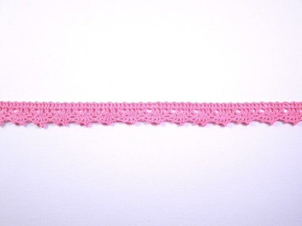 Lint oudroze 12mm p/mtr kant katoen geschulpt 