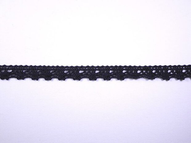 Lint donkerblauw 12mm p/mtr kant katoen geschulpt 