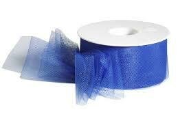 Lint tule kobaltblauw 50mm p/5mtr