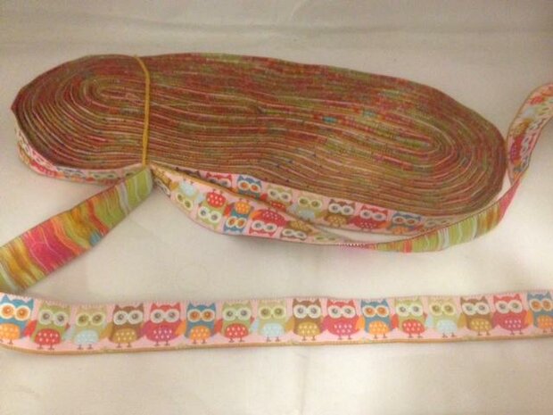 Lint roze uil vleugel in vleugel 15mm p/m gewoven