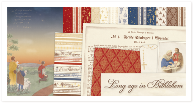 Lintenset donkeblauw/rood/creme 50cm p/24st