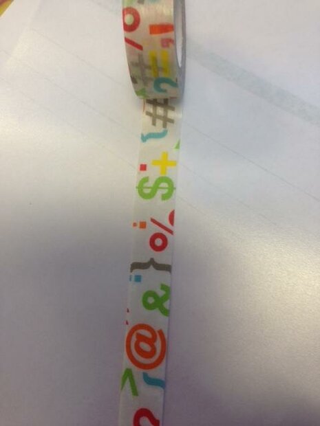 Masking tape apestaartje multikleur 15mm p/10m