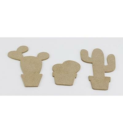 MDF Set Cactus. excl ronde decowood schijf p/3st