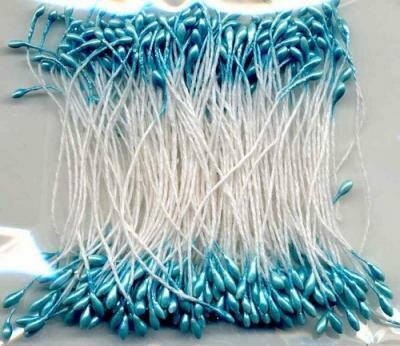 Meeldraadjes blauw parel 1mm p/144st