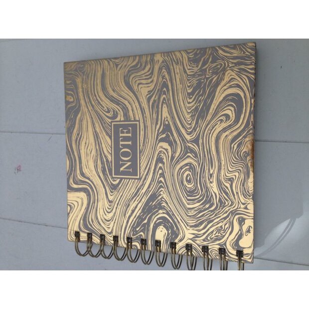 Notitieboek vierkant met blanco dik papier gemailleerd 16cm p/st goud