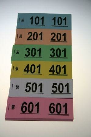 Nummerblokjes wit 1-1000  p/10 boekjes 1 kleur