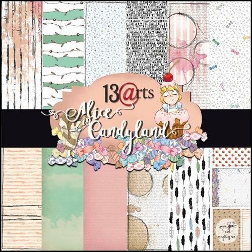 Paper pad Alice in Candyland by Olga Heldwein 30.5x30.5cm p/6vel