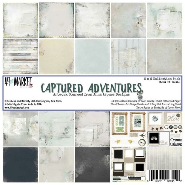 Paper pad 15x15cm captured adventures p/16vel