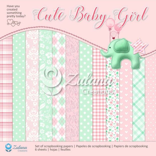 Paper pad cute baby girl 30.5x30.5cm p/6vel