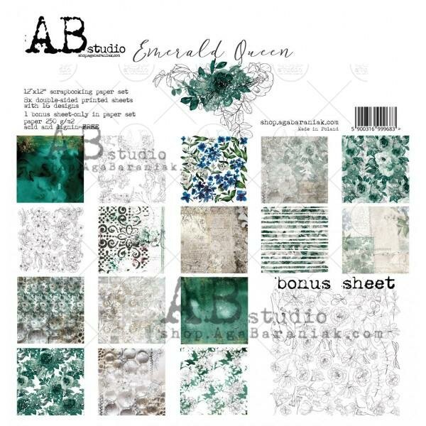 Paper pad 30.5x30.5cm Emerald Queen p/9vel