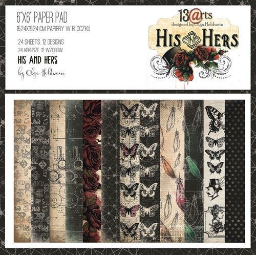 Paper pad His and Hers 15x15cm p/24vel