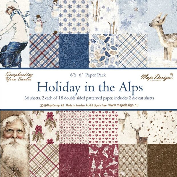 Paper pad 15x15cm Holiday in the Alps p/set